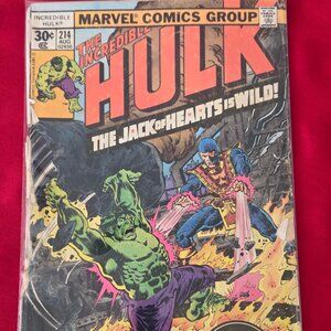 RARE, VINTAGE 1977, HULK VS. THE JACK OF HEARTS, ISSUE #214!!!